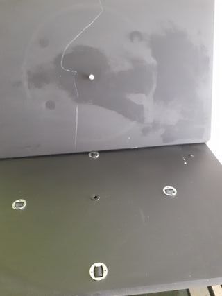 Mesa auxiliar cristal y metal negra