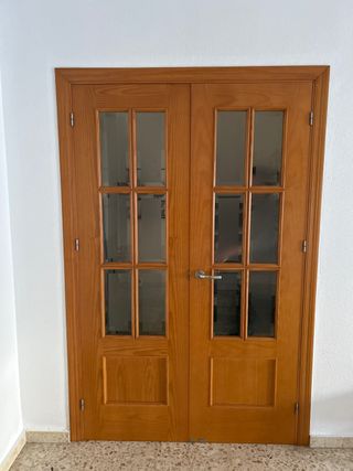 Puerta de salón con cristal