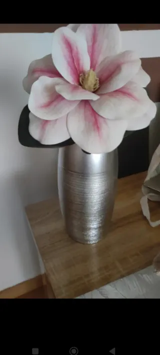 Vaso Maison du Monde argentato con magnolia