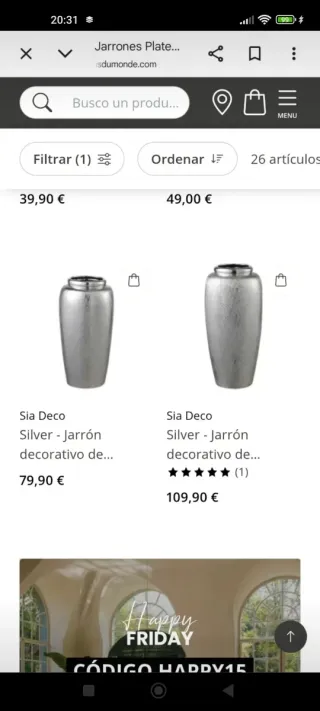 Vaso Maison du Monde argentato con magnolia