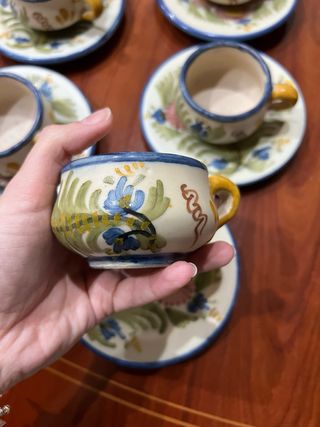 Juego de té de cerámica pintada a mano