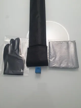 Funda para Taco Billar, Guante, Tiza y Paño