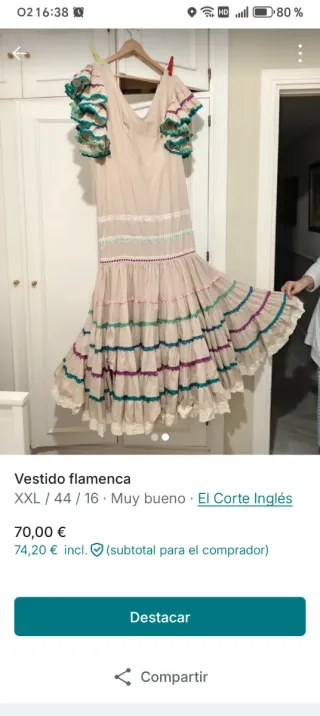 Traje de flamenca El Corte Inglés XXL