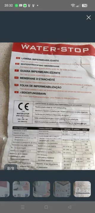 Rollo lámina impermeabilizante Guru Water Stop