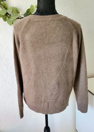 Jersey marrón mujer botones perla XL