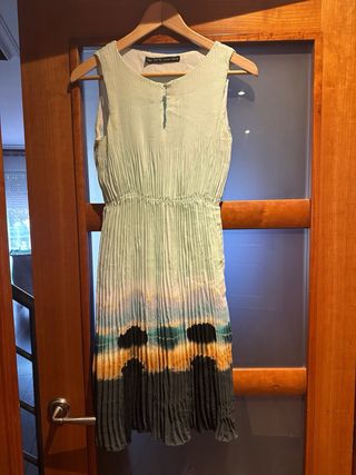 Vestido Zara Talla S Verde Multicolor+ otro regalo