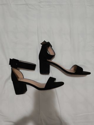 Seaside Sapatos de salto alto pretos tecido veludo