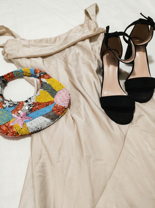 Seaside Sapatos de salto alto pretos tecido veludo