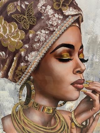 Pareja Cuadros Africanas Mujer