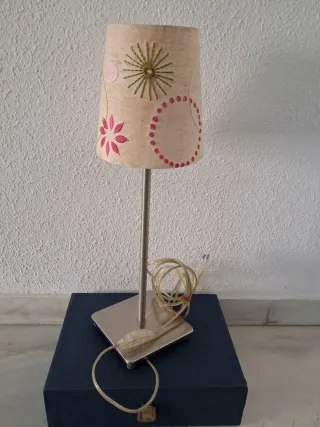Lámpara Metalica de Mesa Ikea Pantalla Bordada