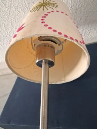Lámpara Metalica de Mesa Ikea Pantalla Bordada
