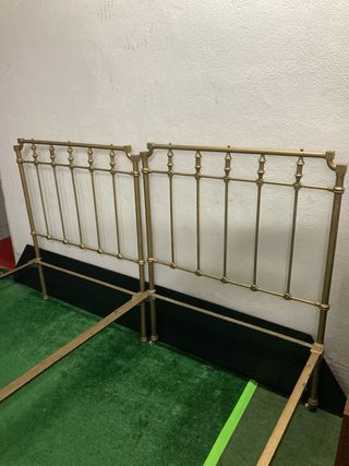 2 Camas Antiguas Hierro y Zinc Doradas