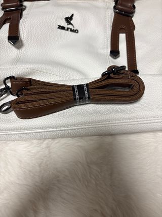 Bolso Zmuniao blanco y marrón