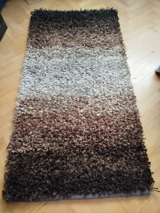 2 Alfombras Shaggy Degradado Marrón/Negro