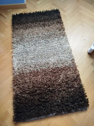 2 Alfombras Shaggy Degradado Marrón/Negro