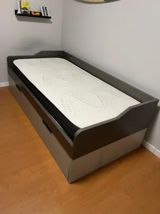 Cama nido 90cm madera y tela