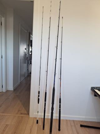 Set cañas de pescar embarcación