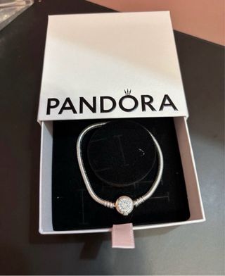 Pulsera Pandora Plata con Cierre Brillante 18 cm