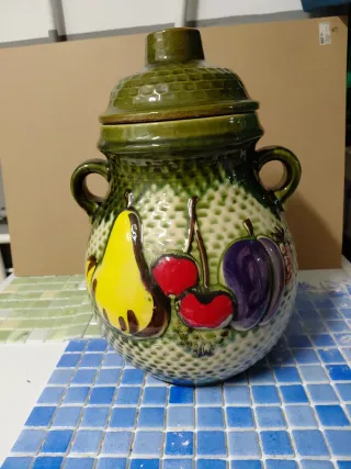 Vasija cerámica Rumtopf frutas