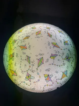 Lampadario circolare con neon