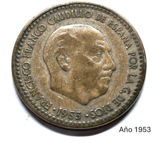 Lote de siete Monedas 1 Peseta 1953