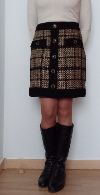 Falda de cuadros tweed Trucco