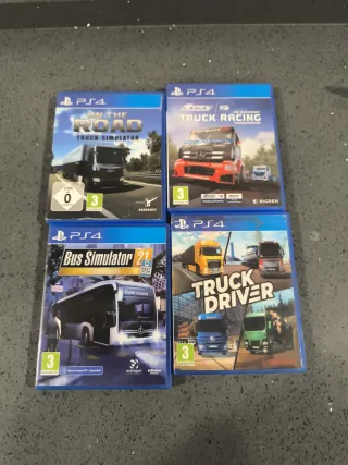 4 Juegos PS4: On the Road, Truck Racing, Bus Simul