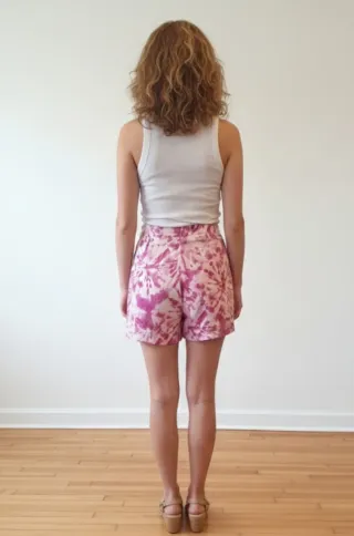 Falda pantalón Zara Tie-Dye fucsia y blanco roto