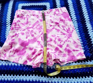 Falda pantalón Zara Tie-Dye fucsia y blanco roto