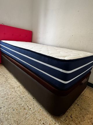 Canapé 90x190 con cabecero rosa