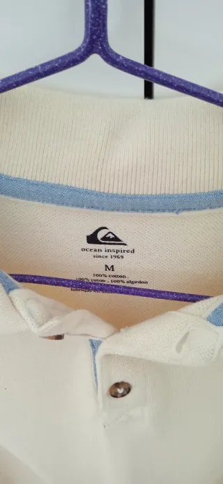 Polo Quiksilver manga larga hombre beige