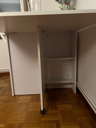 Mesa plegable extensible blanca