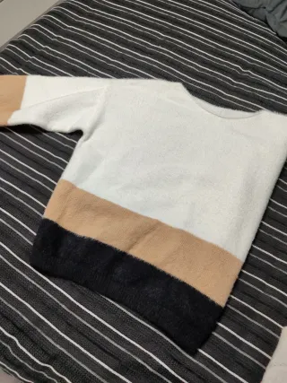 Lote 3 jerséis cuello alto rosa, beis y marrón