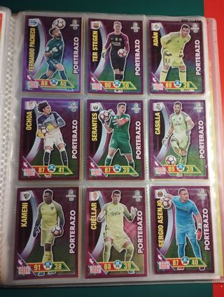 Lote 9 cromos Adrenalyn Porterazos 16/17