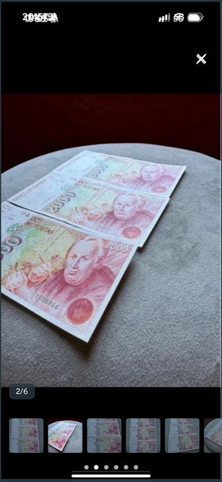 3 Billetes 2000 Pesetas Correlativos