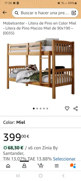 Literas de madera nuevas