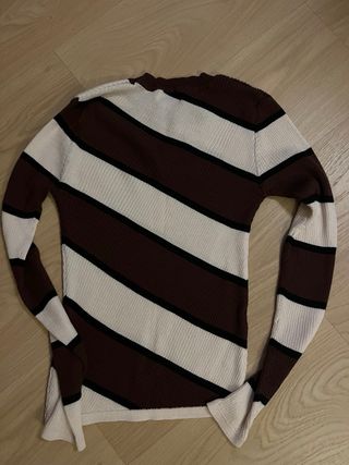 Jersey Mango Rayas Marrón y Beige