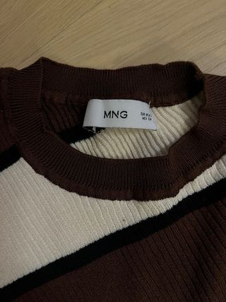 Jersey Mango Rayas Marrón y Beige