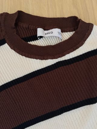 Jersey Mango Rayas Marrón y Beige