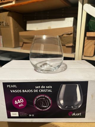 Set 6 Vasos Bajos Cristal Aluart Pearl