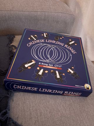 Aros Chinos Magia 8 Anillos Metal Cromado