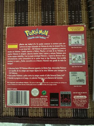 Pokemon Rojo Game Boy Edición Original