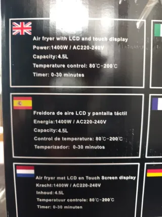 Freidora de Aire Cheffinger CF-AFRY4,5