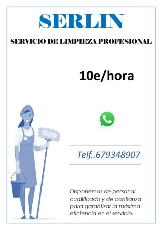 Servicio de limpieza a domicilio.