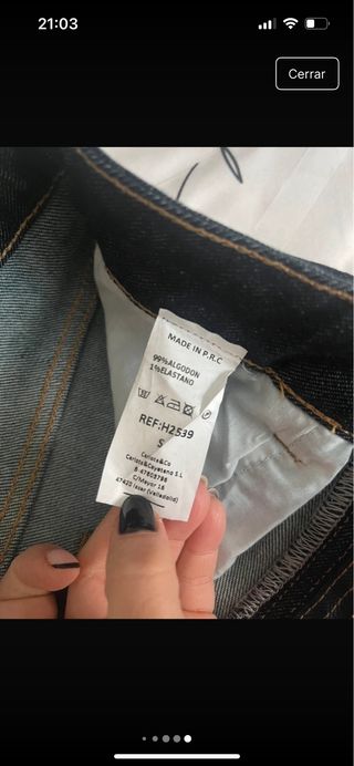 Falda vaquera larga con abertura