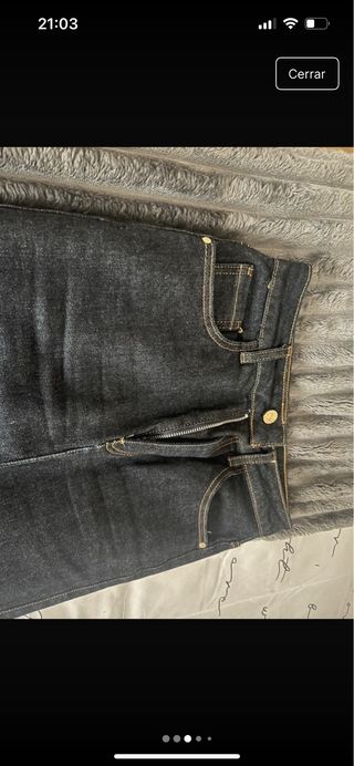 Falda vaquera larga con abertura