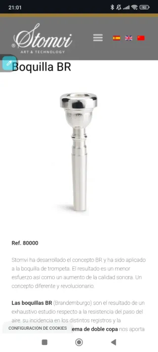 Boquilla Trompeta Stomvi 2CBR