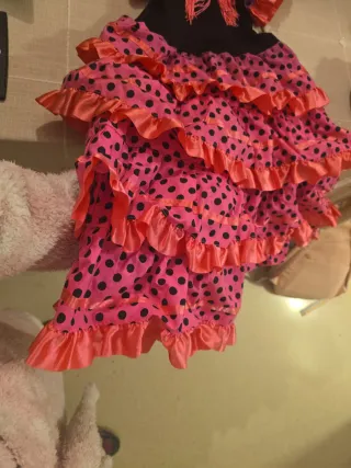 Vestido Flamenca Niña Rosa y Negro