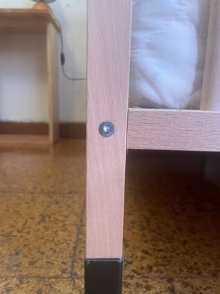 Cuna bebé madera 0-3 años con colchon y sabanas