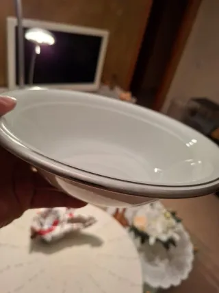 Vajilla Colección Porcelana Blanca y Plata